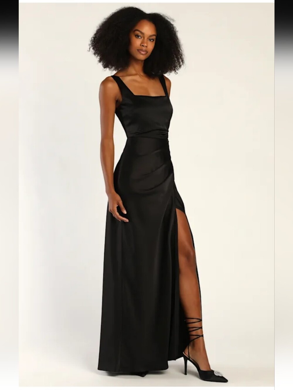Lulu's Black Sleeveless Drapped Waist Maxi Dress Size XL New #4G